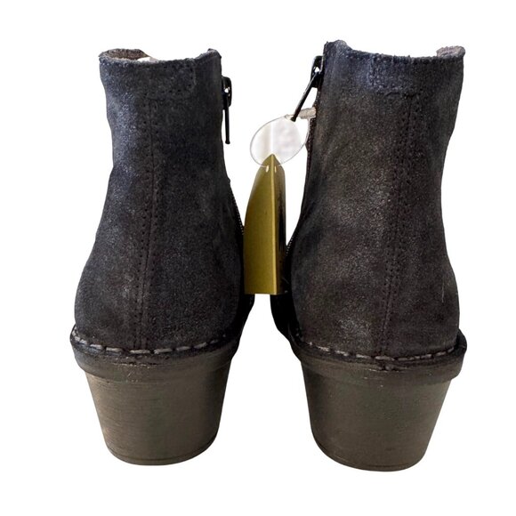 Fly London Dari Size 38 US 7.5 Anthracite Black Suede NWB Leather Ankle Bootie - Picture 12 of 14
